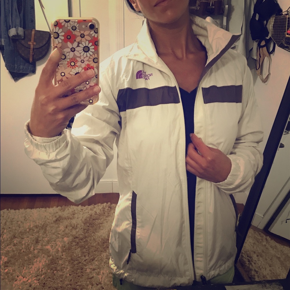 The north face white rain jacket